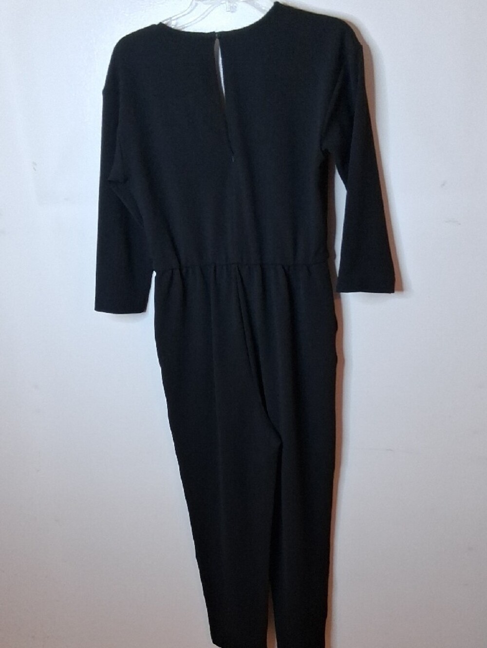 Prologue Women's Size Small Black Midi Jumpsuit with V-Neck and Tie Waist - Picture 6 of 9